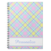 Carnet Plaid pastel personnalisé (Devant)