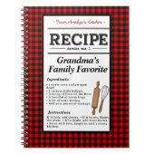 Carnet Plaid Personalized Recipe Notebook-Christmas Gift (Devant)