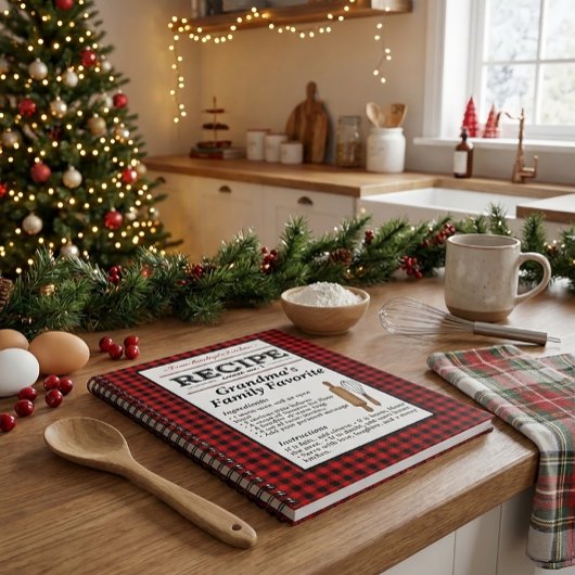 Carnet Plaid Personalized Recipe Notebook-Christmas Gift