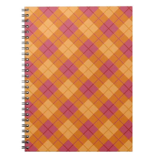 Carnet Plaid polarisé dans l'orange et le rose (Devant)