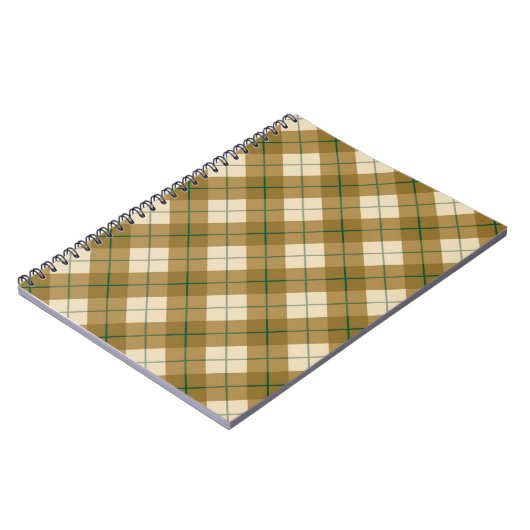 Carnet Plaid polarisé en or avec la rayure verte (Côté gauche)
