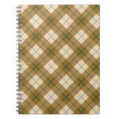 Carnet Plaid polarisé en or avec la rayure verte (Devant)