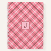 Carnet Plaid rose monogramme (Devant)