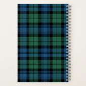 Carnet Plaid rustique Campbell vert bleu Tartan (Verso)