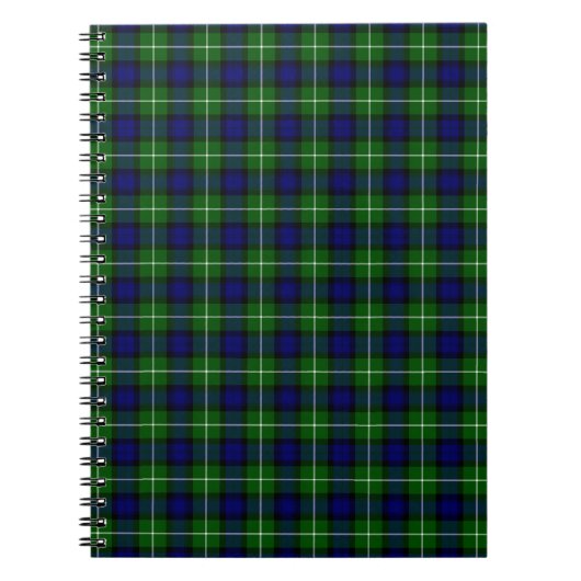 Carnet Plaid vert bleu Lamont tartan (Devant)