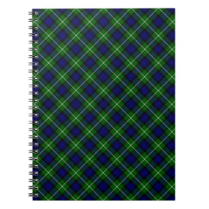 Carnet Plaid vert bleu Lamont tartan