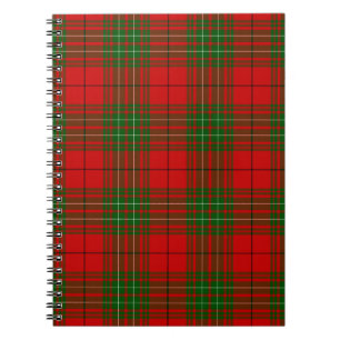 Carnet Plaid vert rouge de Comyn tartan