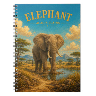 Carnet Plaines d'acacia à éléphant GeoSaga aquarelle