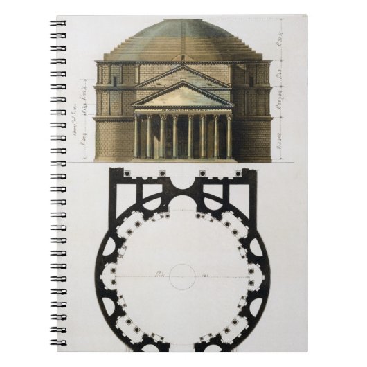 Carnet Plan au sol et façade du Panthéon, Rome, de (Devant)