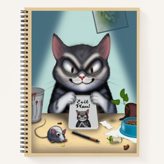 Carnet Plan de chat malicieux drôle (Devant)