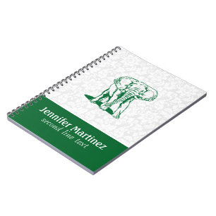 Carnet Plan de ligne d'éléphant vert Monogramme Chasseur
