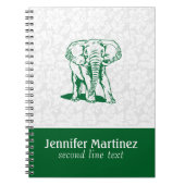Carnet Plan de ligne d'éléphant vert Monogramme Chasseur (Devant)