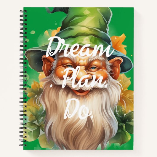 Carnet Plan de rêve. Fais-le. Leprechaun (Devant)