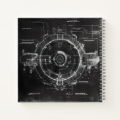 Carnet Plan de station spatiale sci-fi bleu foncé (Dos)