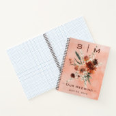 Carnet Plan Mariage de fleurs Boho en terre cuite  (Intérieur)