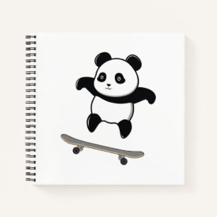 Carnet Planche à roulettes bébé panda