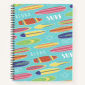 Carnet Planche de surf Blue Ocean en spirale (Devant)