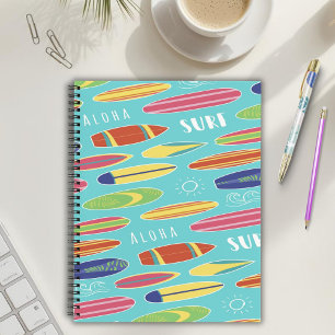 Carnet Planche de surf Blue Ocean en spirale