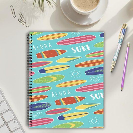 Carnet Planche de surf Blue Ocean en spirale