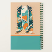 Carnet Planche de surf de plage tropicale rétro abstrait  (Verso)