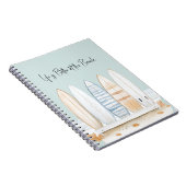 Carnet Planches de surf Crème Blanc Bleu Brun Feuilles (Côté Droit)