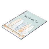 Carnet Planches de surf Crème Blanc Bleu Brun Feuilles (Côté gauche)