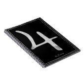 Carnet Planet Jupiter martelé argent stylisé symbole (Côté Droit)