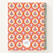 Carnet Planète Rétro Fusée Orange et Rose Monogramme (Dos)