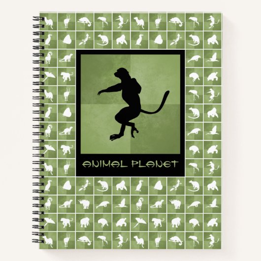 Carnet Planète vivante sifaka lemur primate moss vert (Devant)