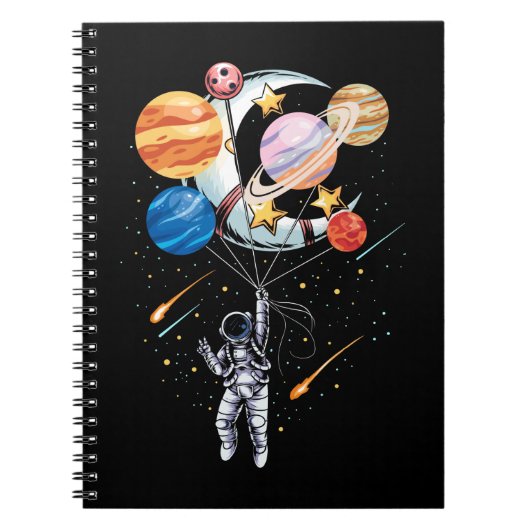 Carnet Planètes à ballon spatial astronaute (Devant)