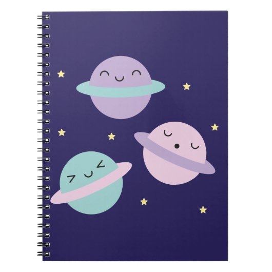 Carnet Planètes de pastel de Kawaii (Devant)
