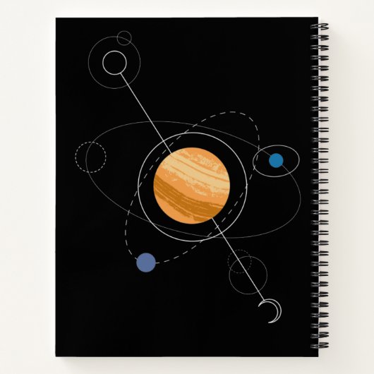 Carnet Planètes système solaire Lune de soleil (Dos)