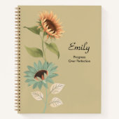 Carnet Planificateur à cases à cocher Thème Tournesol (Devant)