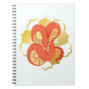 Carnet Planificateur artistique à serpents rouges et fleu