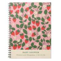 Planificateur de Baby shower vintage à fraise rose