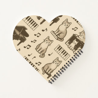 Carnet Planificateur de chat sur un piano décoloré