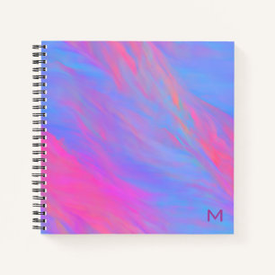 Carnet Planificateur de flux d'encre de néon Abstrait