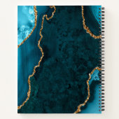 Carnet Planificateur de mariage Agate sarcelle et or (Dos)
