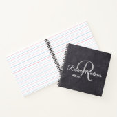 Carnet Planificateur de monogramme de tableau noir rustiq (Intérieur)
