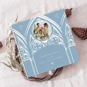 Carnet Planificateur de Noël Château Gothique Hiver Bleu