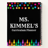 Carnet Planificateur de professeur de curriculum de crayo (Dos)