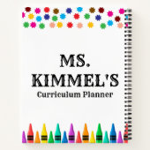 Carnet Planificateur de professeur de curriculum de crayo (Dos)
