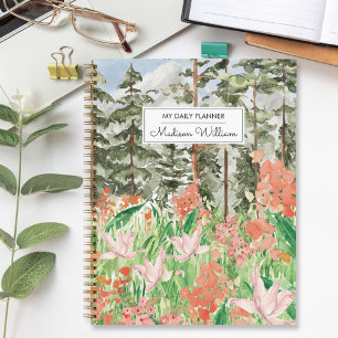 Carnet Planificateur quotidien floral de prairie de fleur