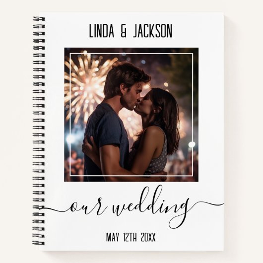 Carnet Planification des Mariages photo en noir et blanc (Devant)