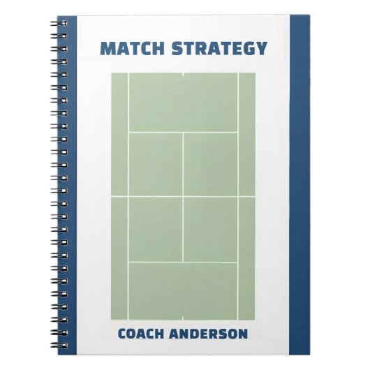 Carnet Planification et stratégie de match de tennis Nom (Devant)