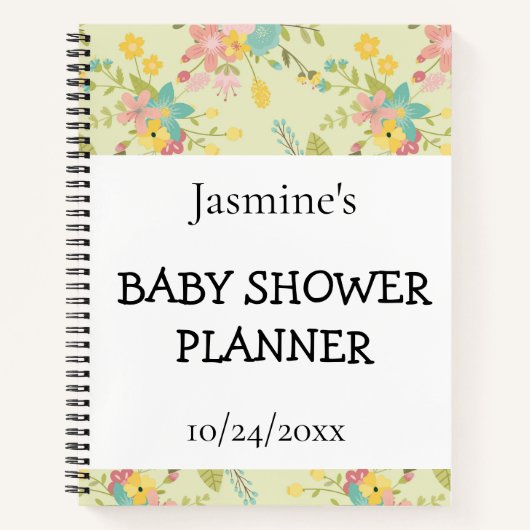 Carnet Planneur de douche Jaune Rose Vert Florals (Devant)