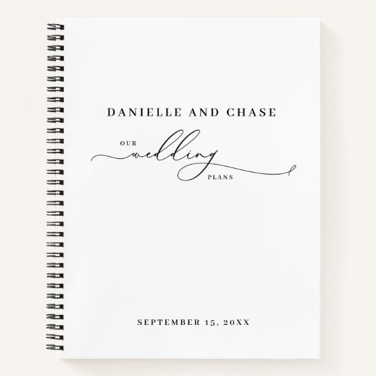 Carnet Plans de mariage chic élégant blanc (Devant)