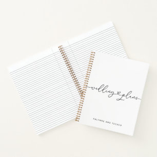 Carnet Plans de mariage élégants modernes blancs Cœur