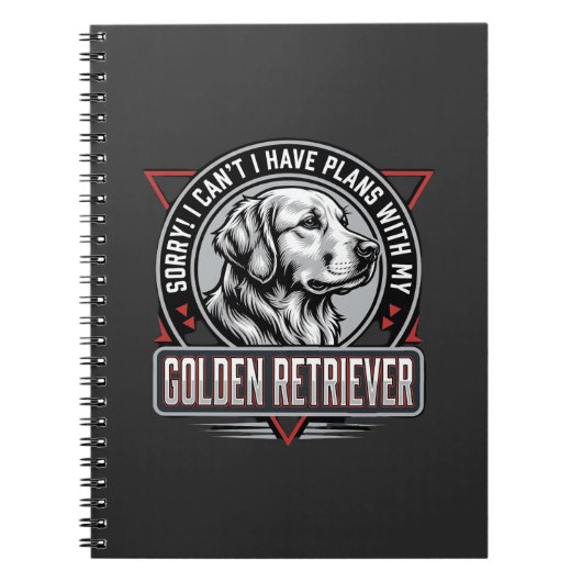 Carnet Plans de Retriever doré Conception de badge de chi (Devant)