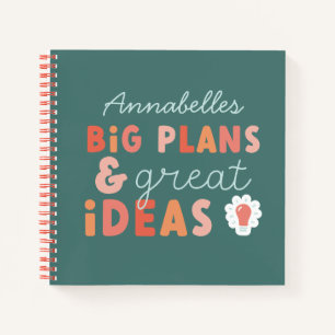 Carnet Plans et idées de typographie moderne colorée et a